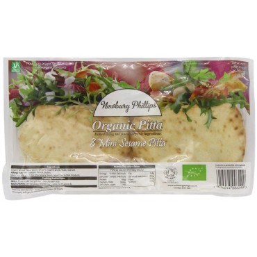 Newbury Phillips Organic Mini Sesame Pitta 8 Pack